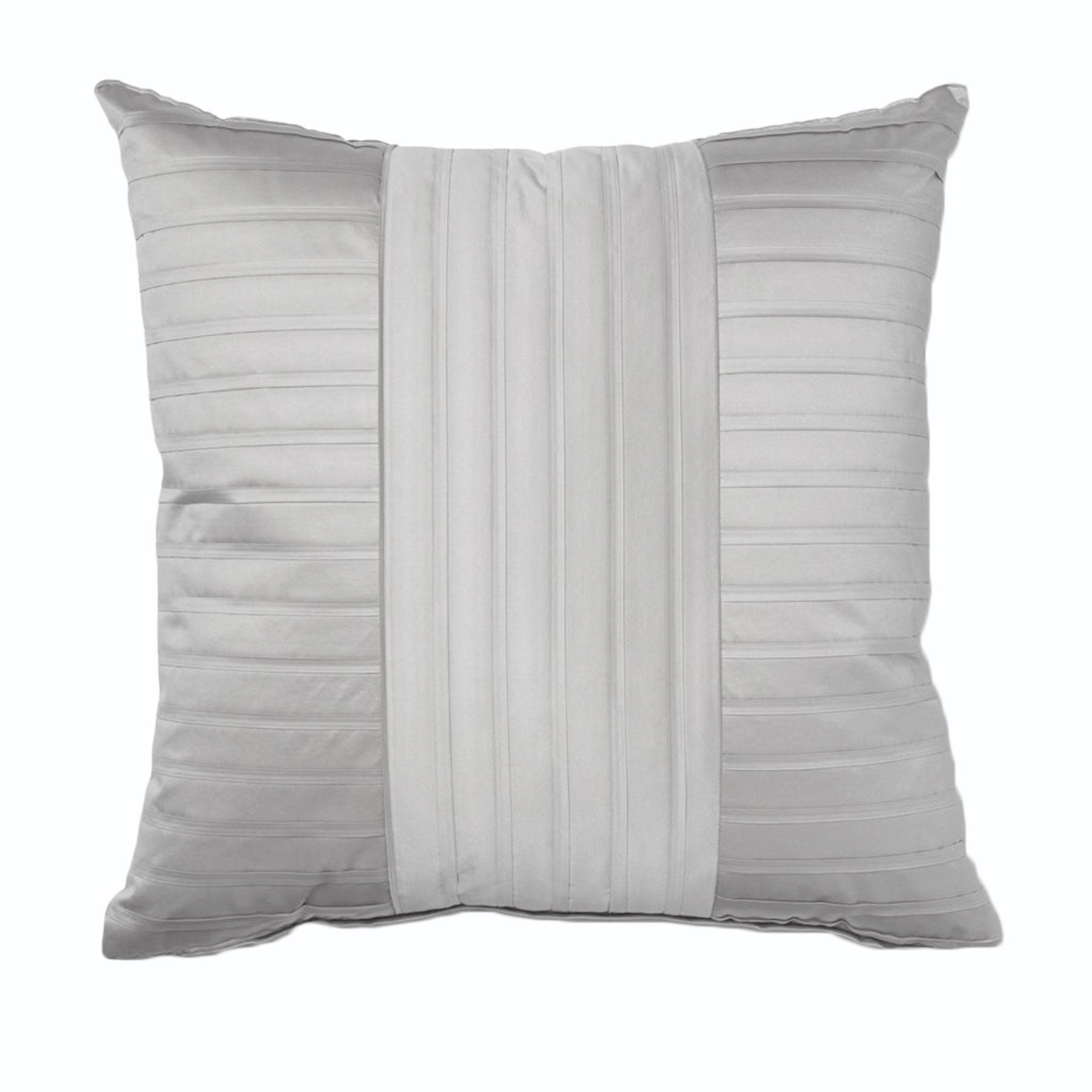 Rapee Morocco Stark Pleated Satin Square Filled Cushion Silver 50cm