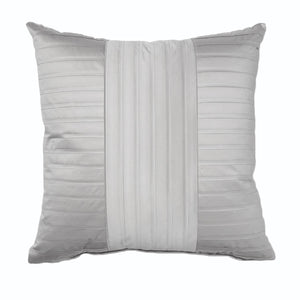 Rapee Morocco Stark Pleated Satin Square Filled Cushion Silver 50cm