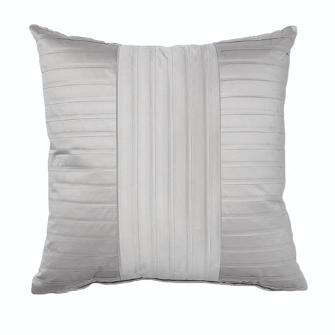 Rapee Morocco Stark Pleated Satin Square Filled Cushion Silver 50cm