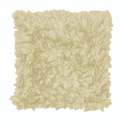 Rapee Morocco Can Can Ruffled Filled Cushion Ivory 43cm