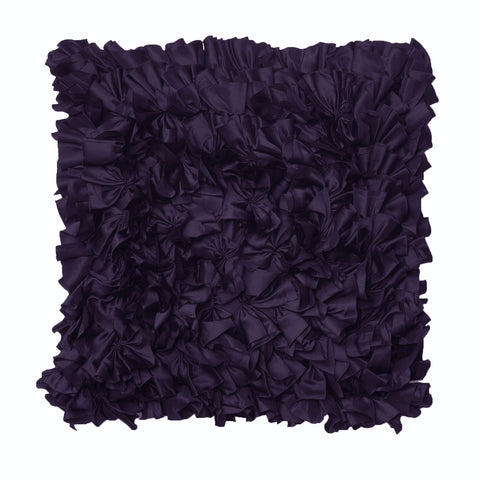 Rapee Morocco Can Can Ruffled Filled Cushion Plum Purple 43cm