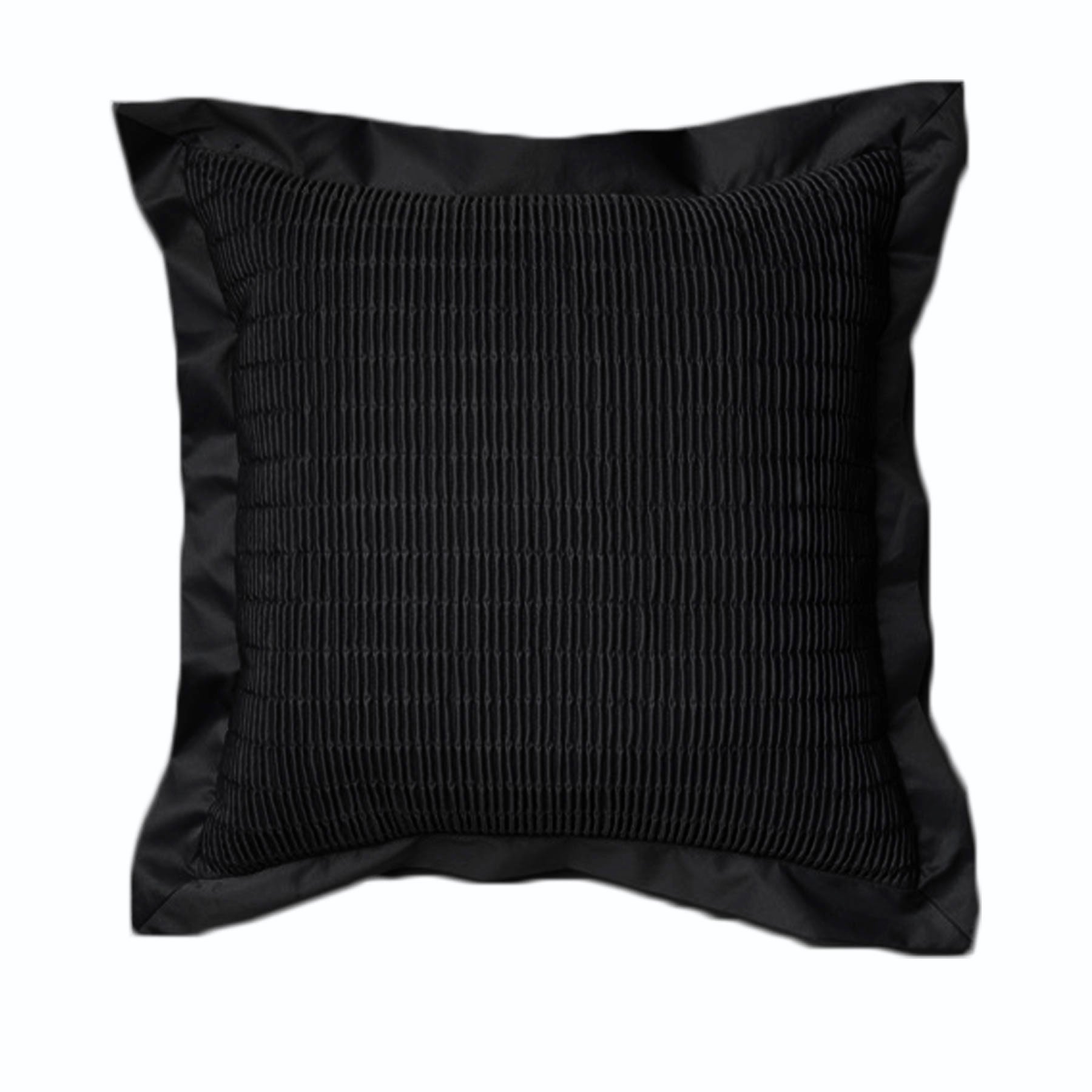 Rapee Morocco Textured Gathered Square Filled Cushion 43cm Black