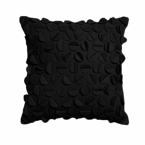 Rapee Petal Applique Filled Cushion Black 45cm