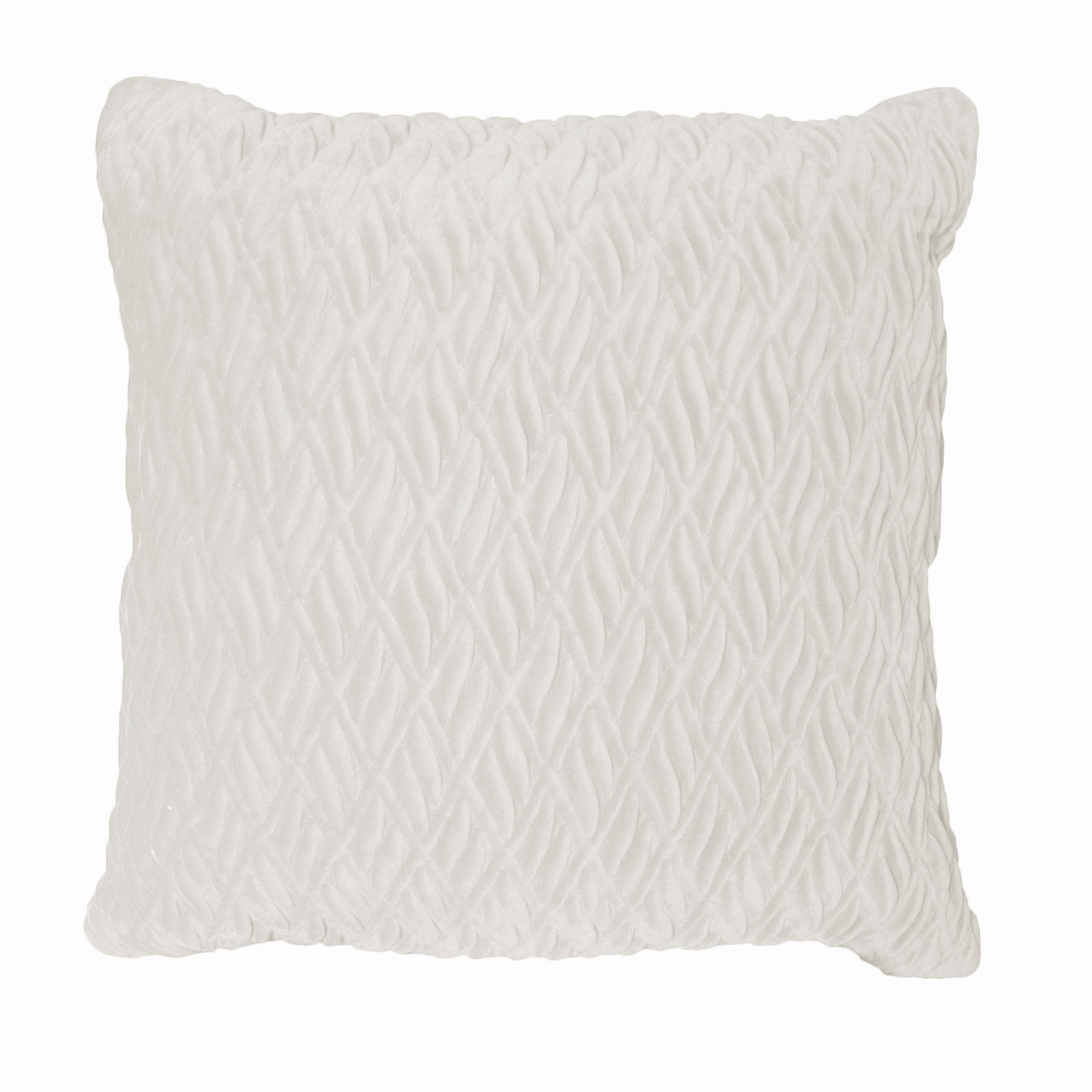 Rapee Pietra 3D Faux Suede Filled Cushion White 45cm