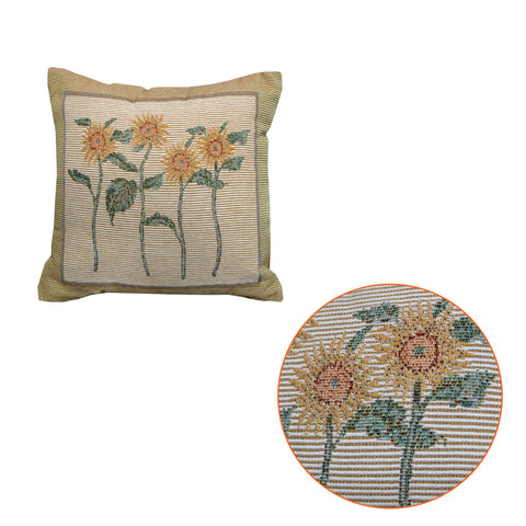 Rapee Bella Sunflower Floral Tapestry Filled Cushion Brown 32cm
