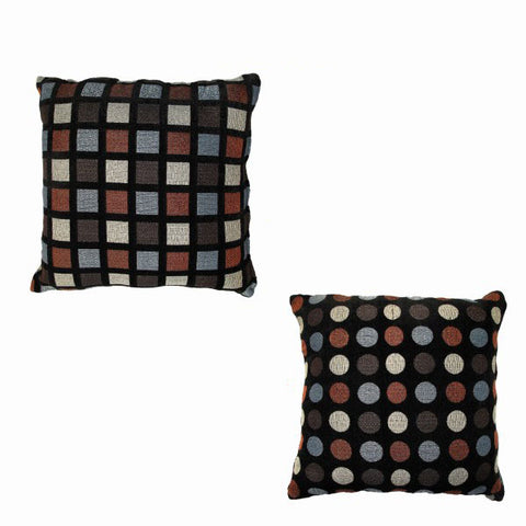 Rapee Turvy Reversible Square Circle Filled Cushion Black 43cm