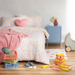 Minikins Multi Colour Spot Reversible Quilt Doona Duvet Cover Set Double