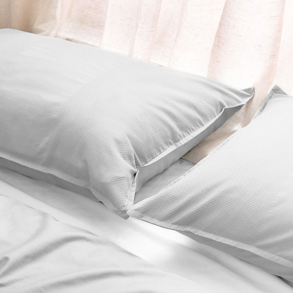 Dickies Cotton Waffle Texture Quilt Doona Duvet Cover Set White Queen