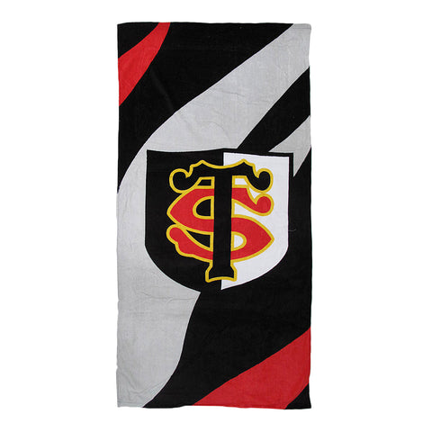 TS Logo Cotton Velour Beach Towel Black Red White 75 x 150cm