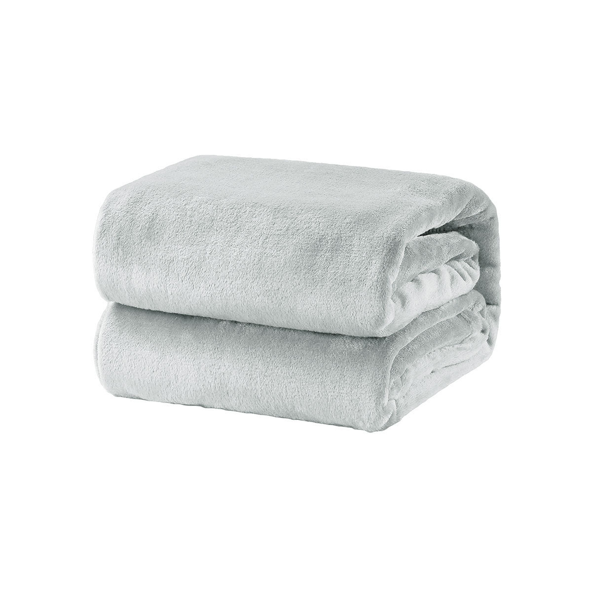Micro Flannel Plush Blanket Throw Rug Single 150 x 220cm Grey