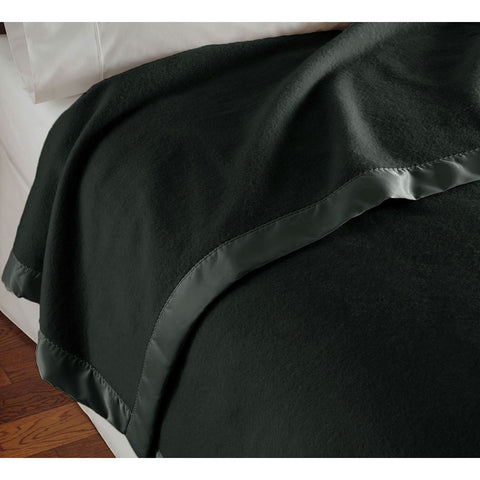 Luxury Wool Blanket Throw 400gsm Charcoal Grey Queen
