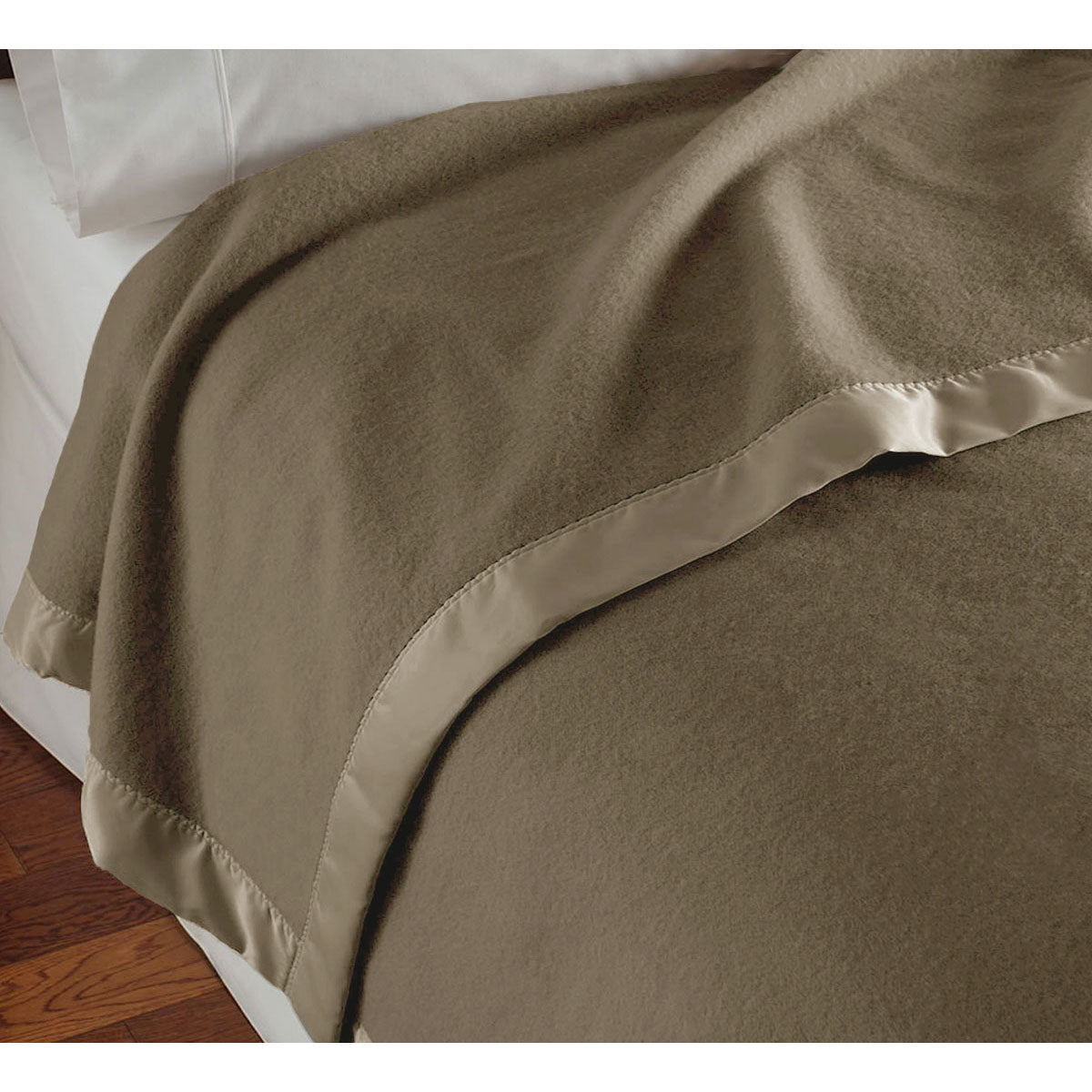 Luxury Wool Blanket Throw 400gsm Cream Mocha Brown Queen