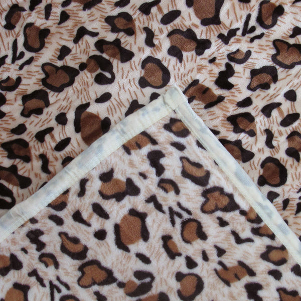 Faux Animal Fur Soft Flannel Blanket Throw Rug Leopard Queen Size