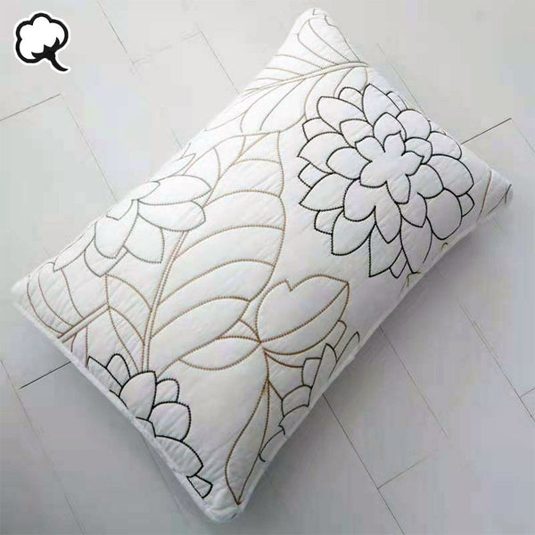 Eliana Cotton Floral Quilted Bedspread Coverlet Comforter White Queen