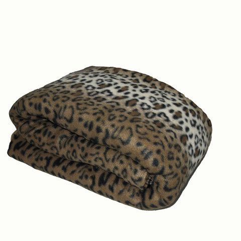 Elements 240GSM Polar Fleece Blanket Leopard Print Queen