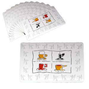 NuSea Set of 12 PVC Easy Care Placemats Coffee House 43 x 28cm