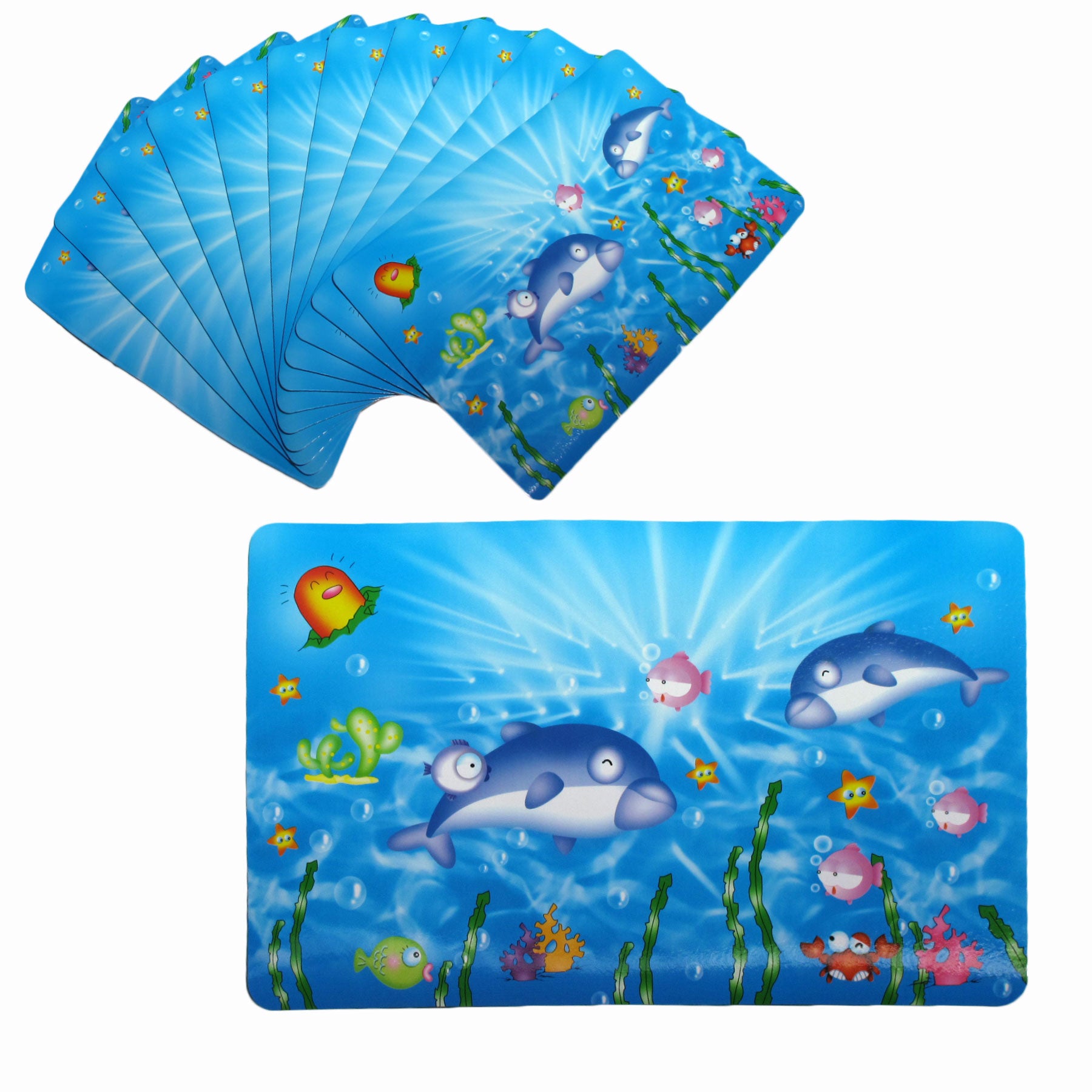 NuSea Set of 12 PVC Easy Care Placemats Dolphin Love 43 x 28cm