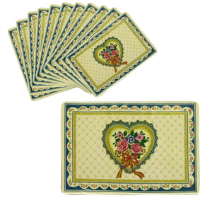 Set of 12 PVC Easy Care Placemats Valentine
