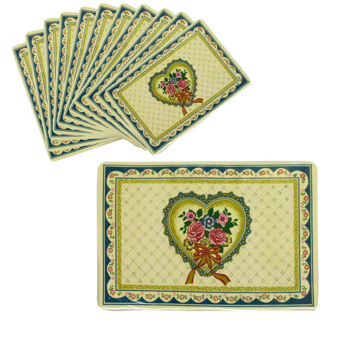 Set of 12 PVC Easy Care Placemats Valentine
