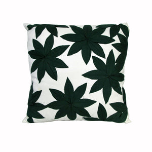 Impressions Lilypad Floral Applique Cotton Cushion Black White 45cm