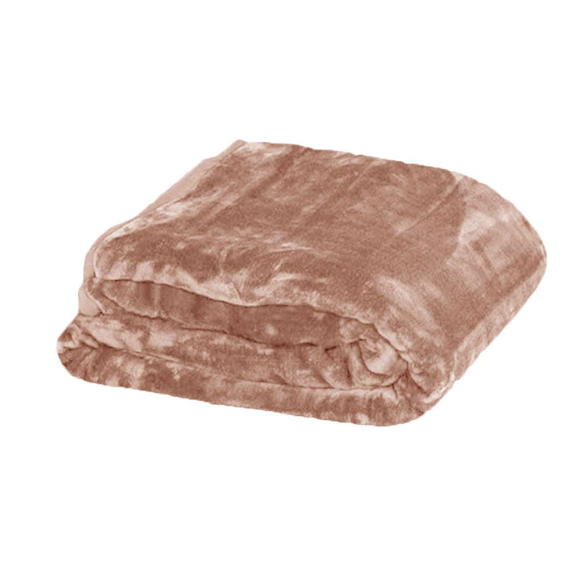 Faux Mink Blanket Throw Rug 750gsm Queen Mocha