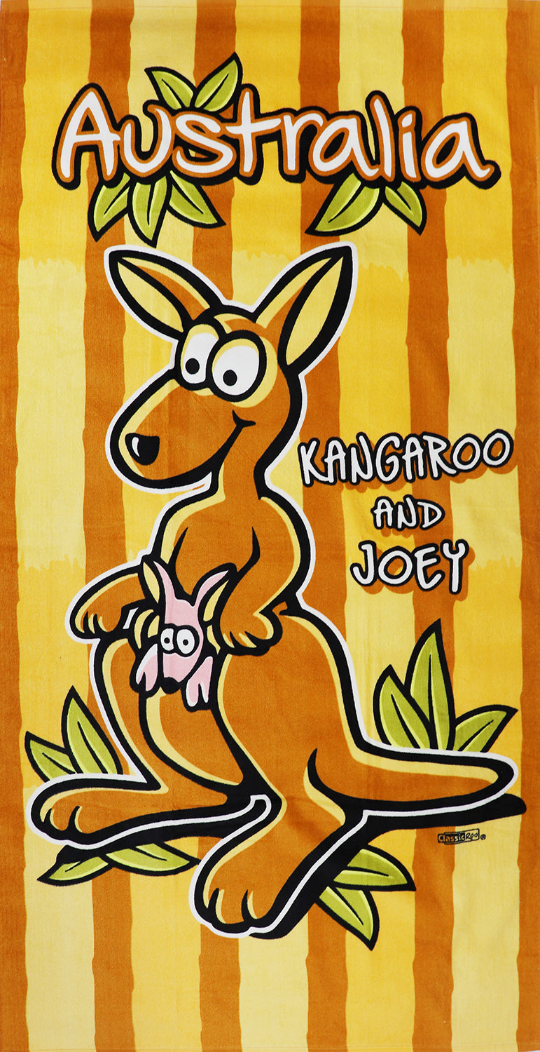 Australia Kangaroo Joey Souvenir Cotton Beach Bath Towel 150 x 75cm