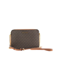 Michael Kors Jet Set East West Brown Saffiano Leather Crossbody Bag Handbag