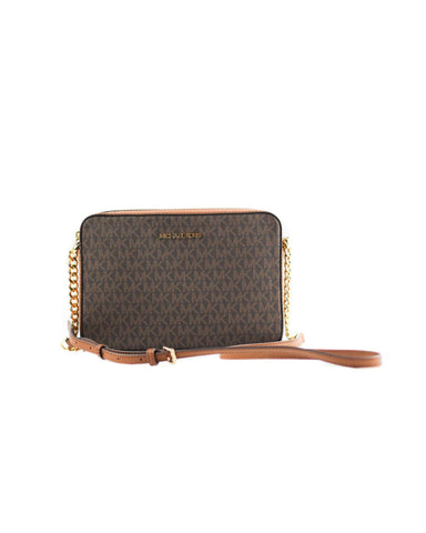 Michael Kors Jet Set East West Brown Saffiano Leather Crossbody Bag Handbag