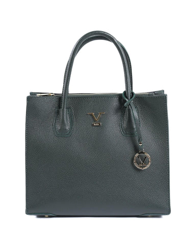 19V69 Italia Women's Dollaro Verde Scuro Dark Green Leather Tote Bag Handbag