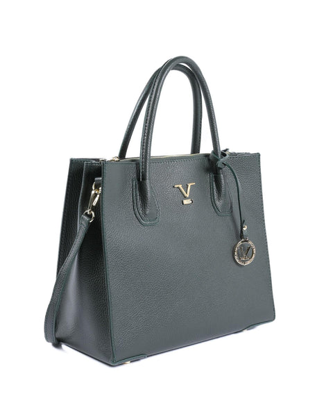 19V69 Italia Women's Dollaro Verde Scuro Dark Green Leather Tote Bag Handbag