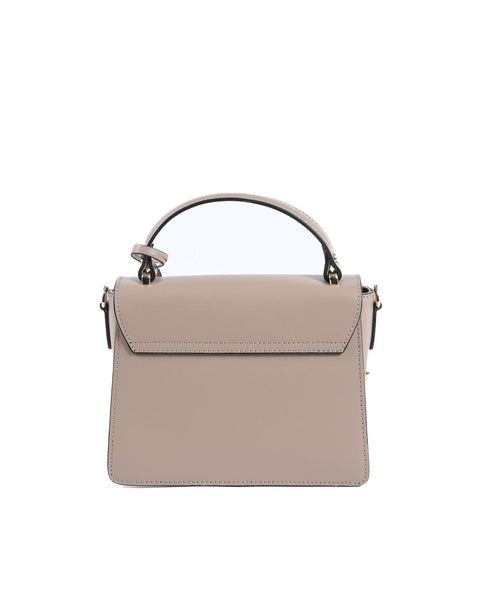 19V69 Italia Women's V505 52 Ruga Taupe Beige Leather Shoulder Bag Handbag
