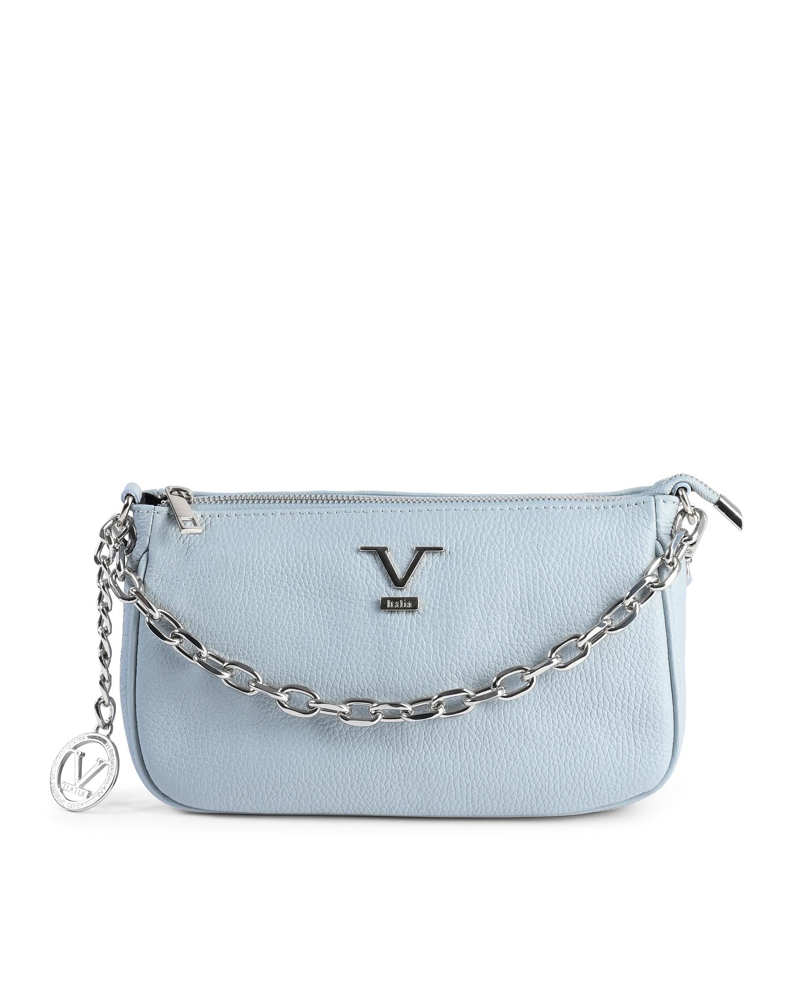 19V69 Italia Women's Light Blue Leather Mini Shoulder Bag Handbag