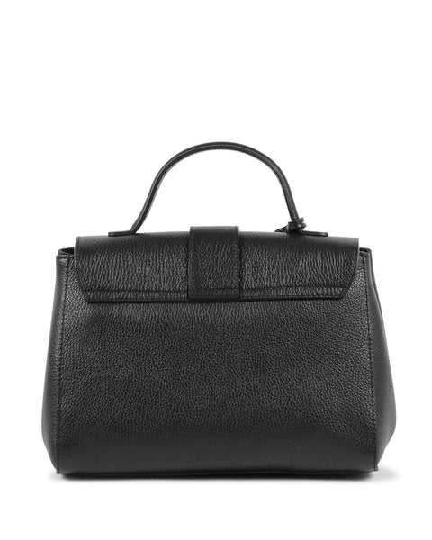 19V69 Italia Women's BC10280 52 Dollaro Nero Black Leather Shoulder Bag Handbag
