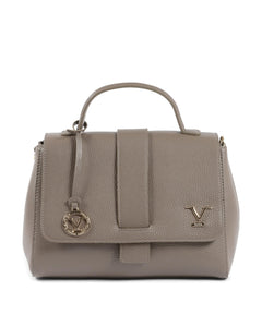 19V69 Italia Women's Taupe Mole Gray Leather Handbag