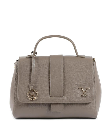 19V69 Italia Women's Taupe Mole Gray Leather Handbag