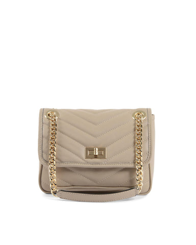 19V69 Italia Women's Sauvage Marmo Beige Brown Leather Soulder Bag Handbag