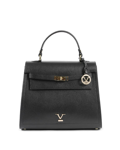 19V69 Italia Women's BG12010 Dollaro Nero Black Leather Handbag