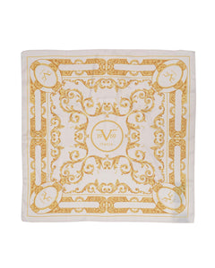 19V69 Italia Barocco V04 Cream Gold Womens Scarf 90 x 90cm
