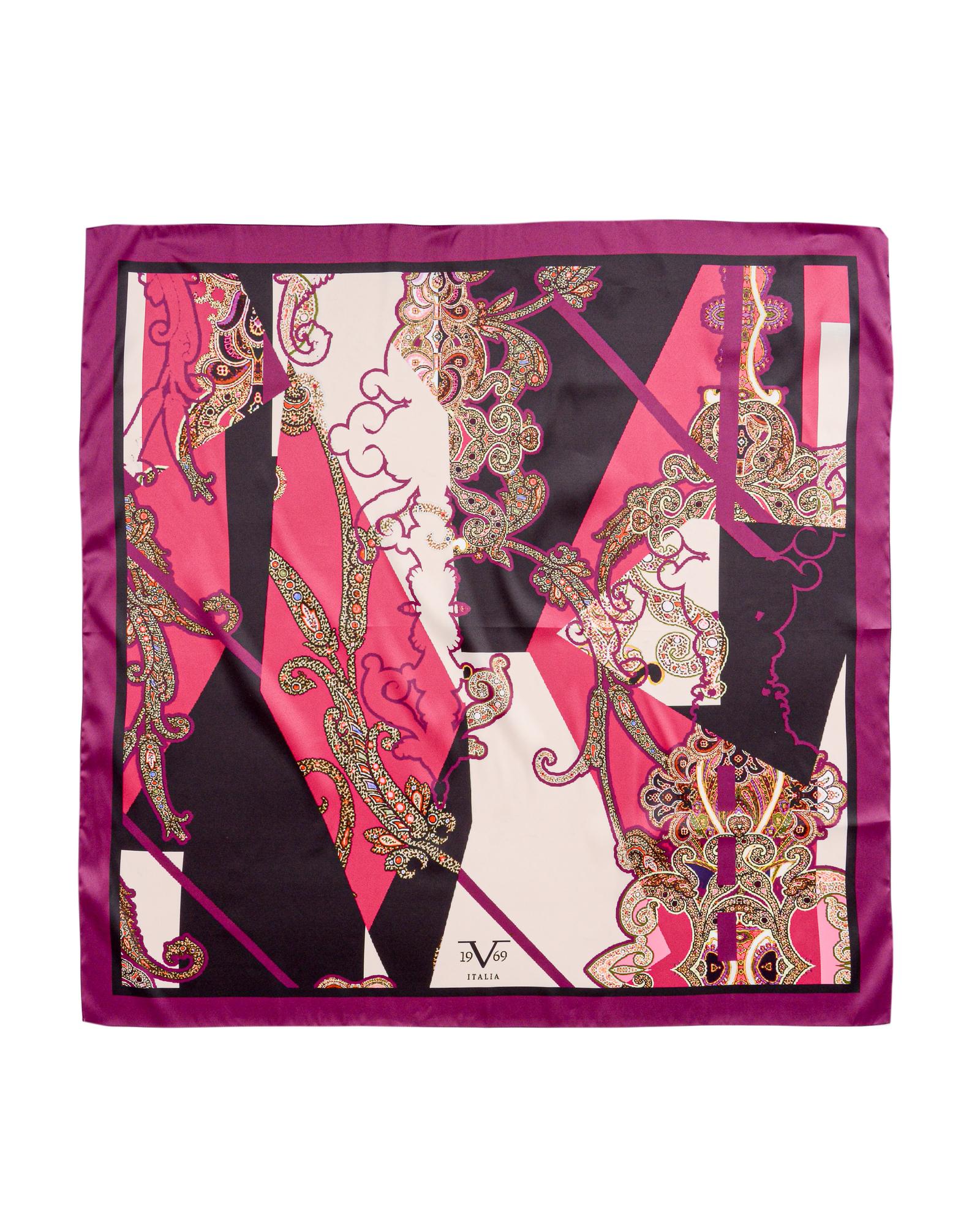 19V69 Italia Cashmere V01 Pink Purple Womens Scarf 90 x 90cm
