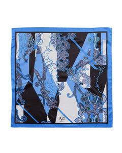 19V69 Italia Blue Black Womens Scarf 90 x 90cm