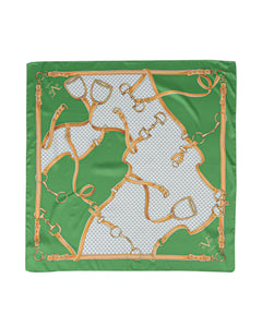 19V69 Italia Cinghie V05 Horse Bridle Stirrup Green Womens Scarf 90 x 90cm