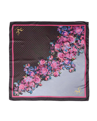 19V69 Italia Flower V01 Floral Multicolour Womens Scarf 90 x 90cm