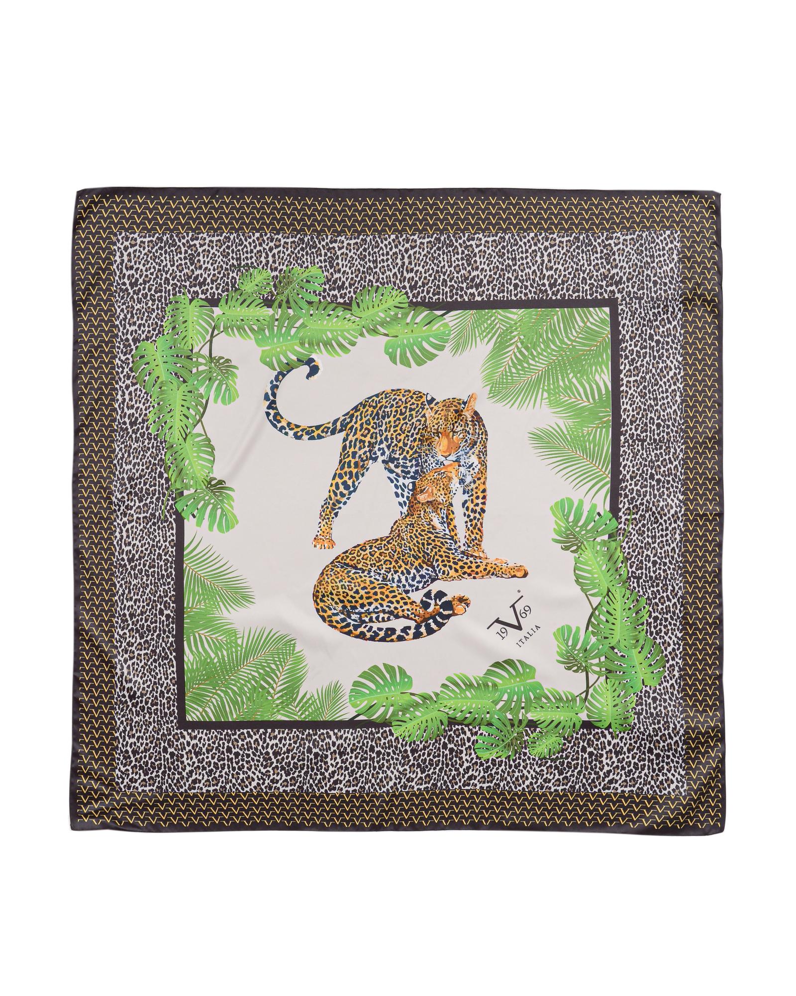 19V69 Italia Leopard Print Womens Scarf 90 x 90cm