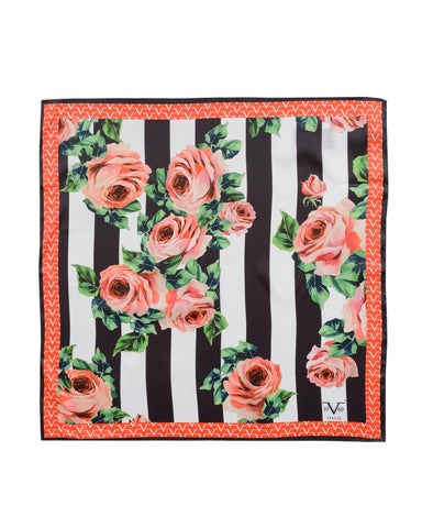 19V69 Italia Rose V06 Floral Pink Womens Scarf 90 x 90cm