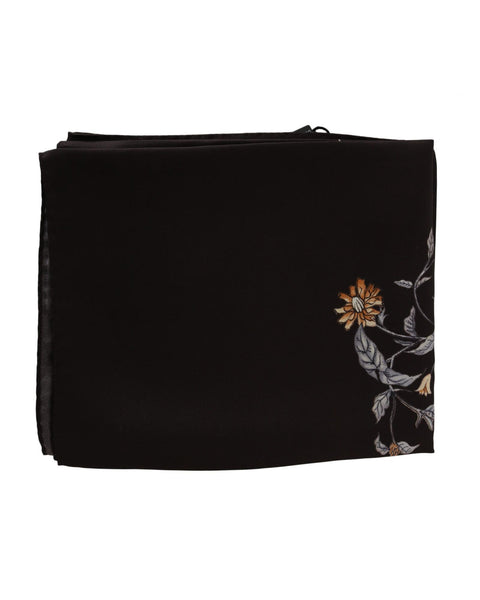 Dolce & Gabbana Women's Brown Floral Silk Wrap Scarf 80 x 95cm