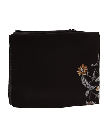 Dolce & Gabbana Women's Brown Floral Silk Wrap Scarf 80 x 95cm