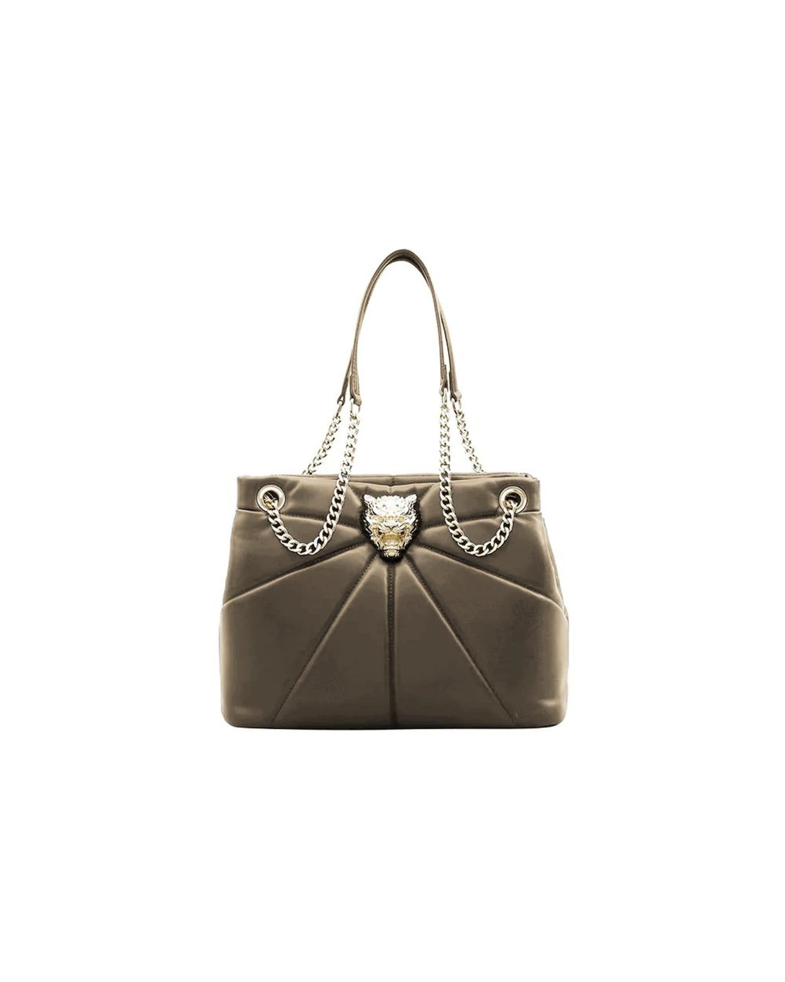 Plein Sport Women's Beige Faux Leather Polyethylene Handbag