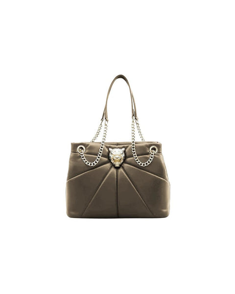 Plein Sport Women's Beige Faux Leather Polyethylene Handbag