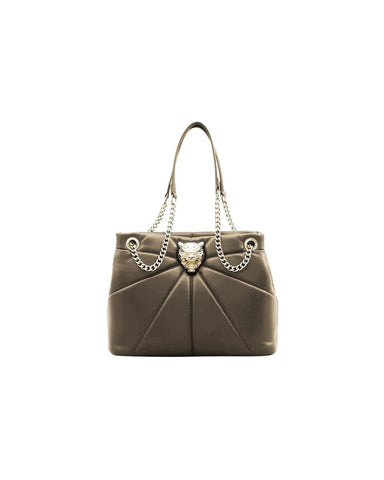 Plein Sport Women's Beige Faux Leather Polyethylene Handbag