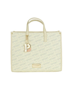 Plein Sport Logo White Polyamide Tote Crossbody Bag Handbag